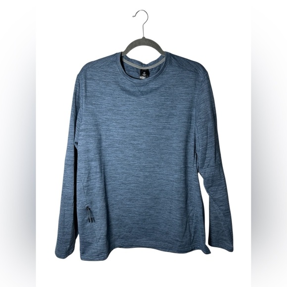 Member’s Mark Tech Crew Long Sleeve Shirt Blue Size Large - Picture 3 of 8